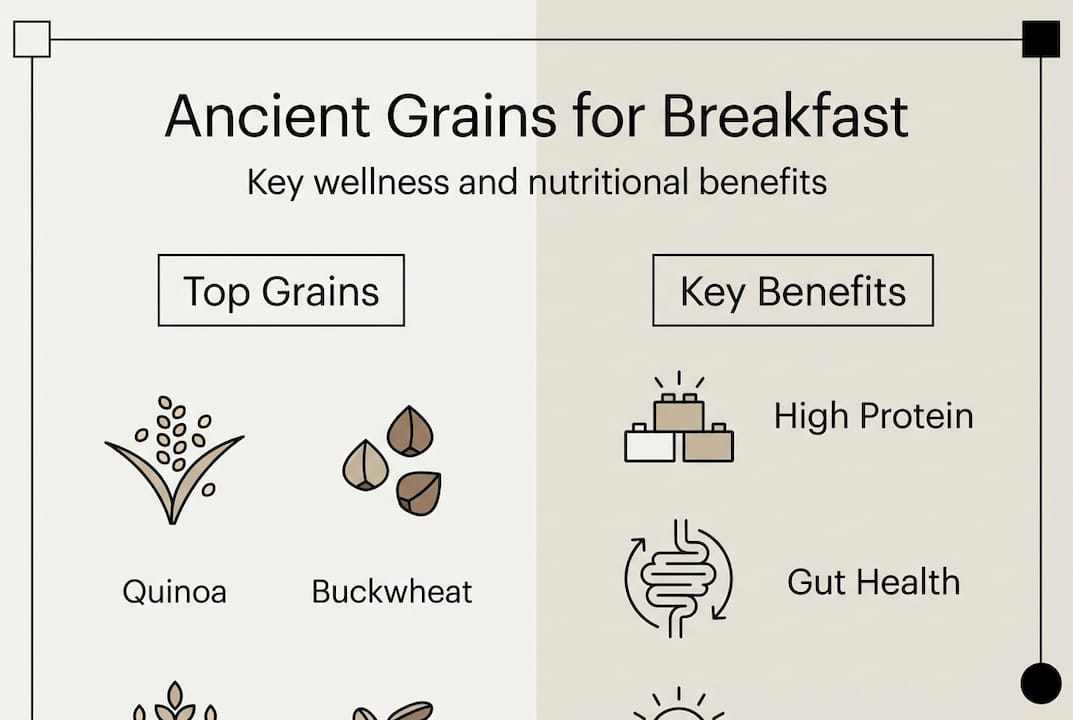 Infographic about ancient grains and breakfast benefits