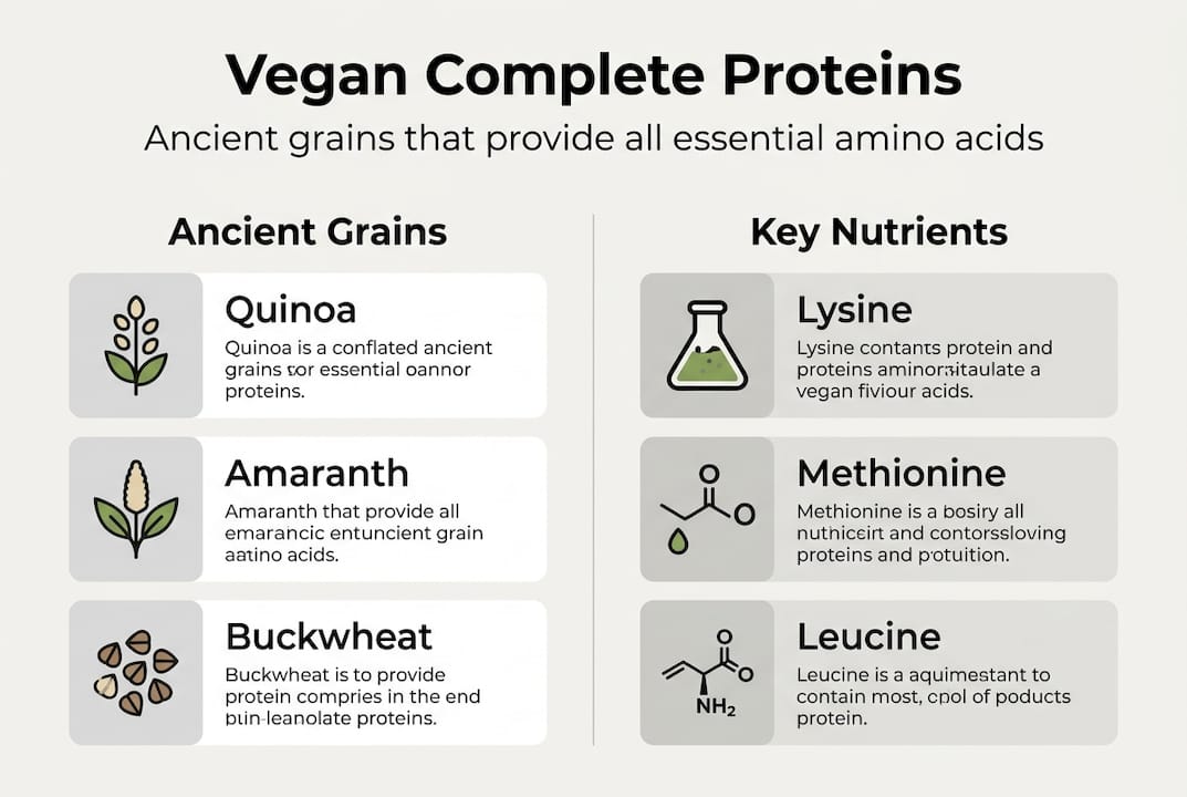 Infographic comparing ancient grains and protein nutrients