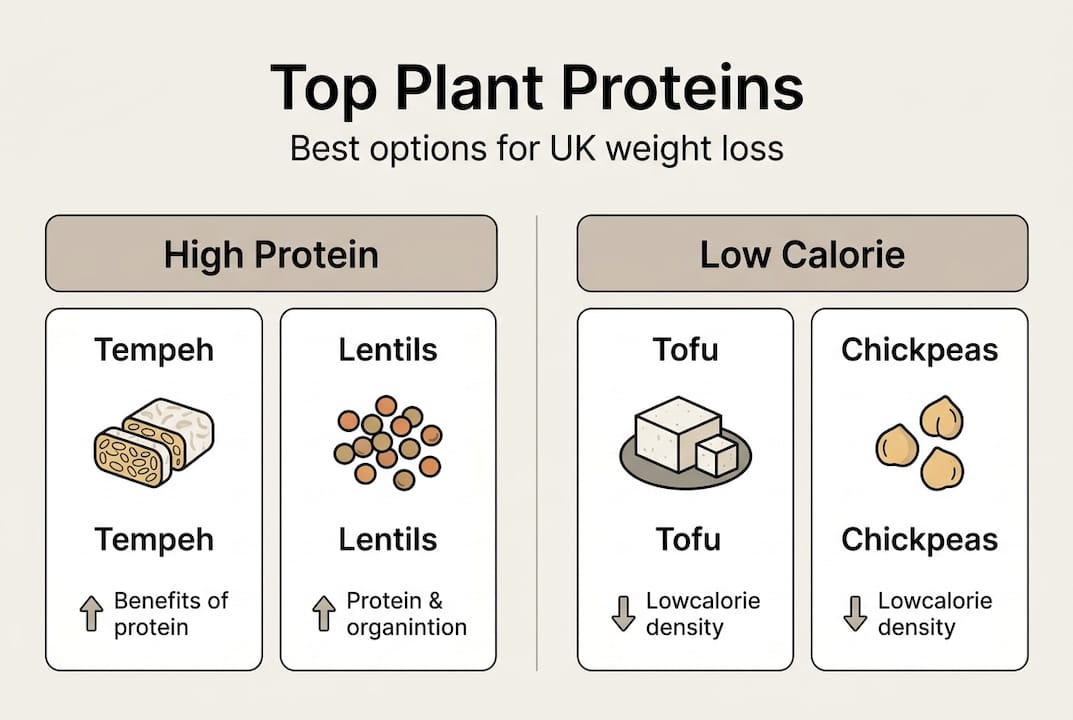 Infographic comparing top plant protein sources