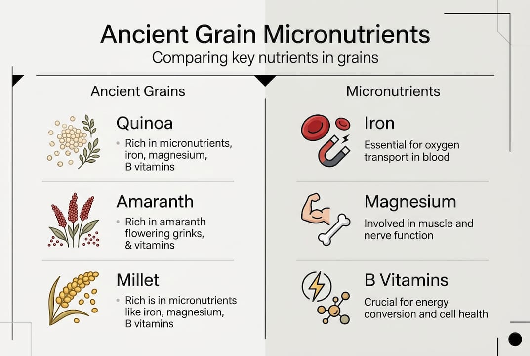 Infographic ancient grains micronutrient comparison