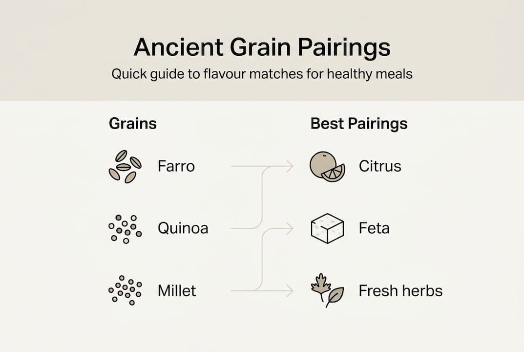 Infographic summarizing grain and flavour pairings
