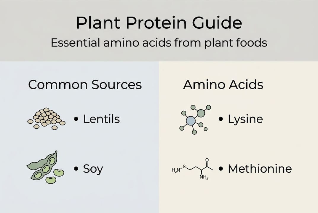 Infographic showing plant protein and amino acids