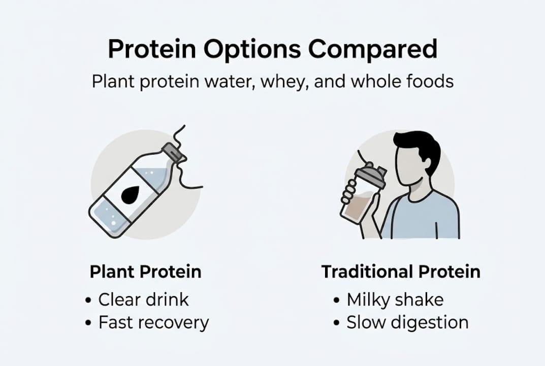 Infographic comparing plant and traditional protein