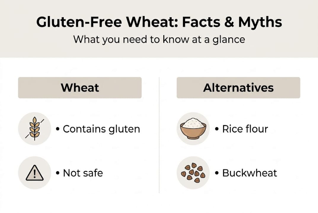 Infographic about gluten-free wheat and safe grains