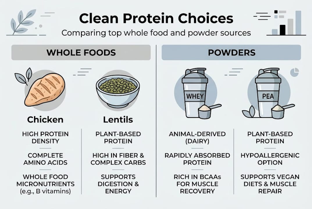Infographic comparing protein sources