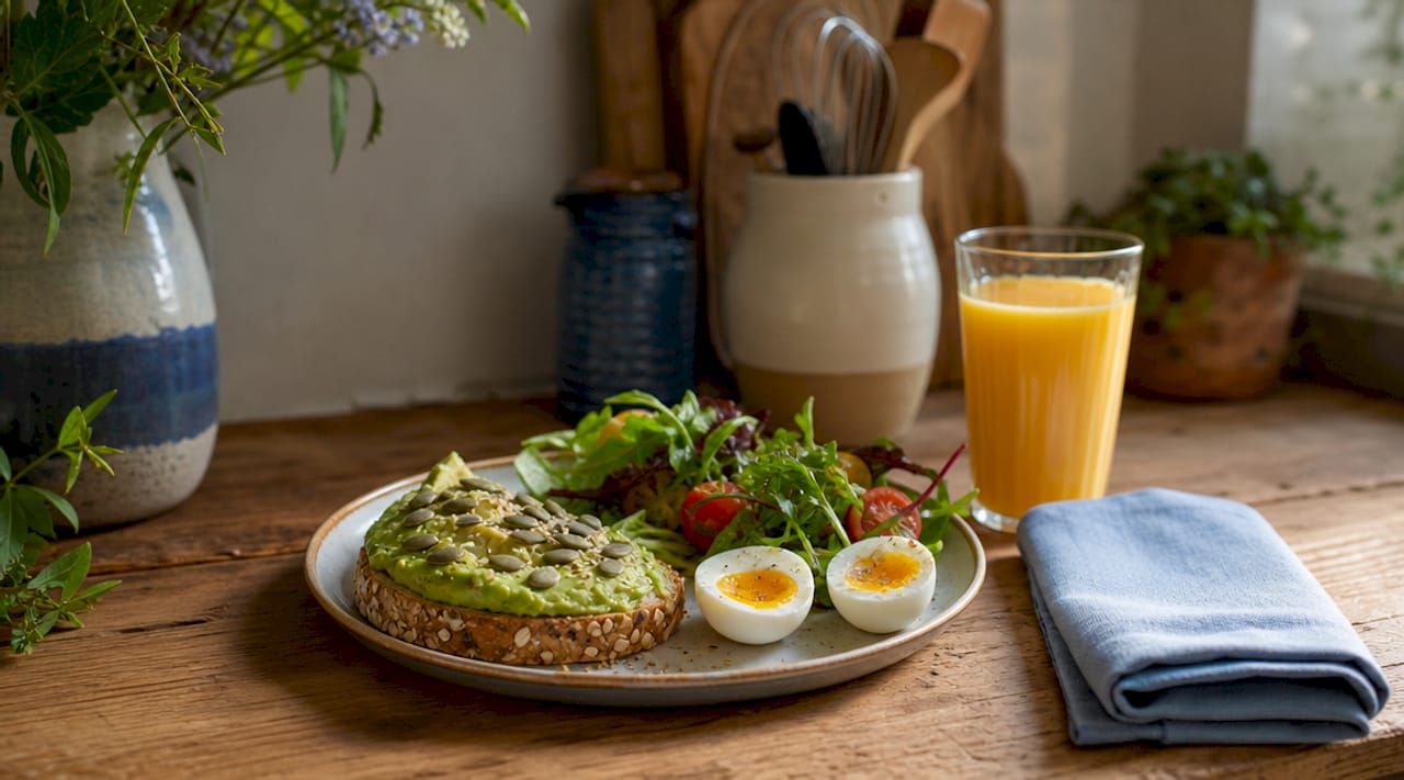Well-prepared breakfast table set night before
