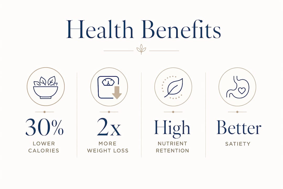 Infographic showing health benefits of minimal processing