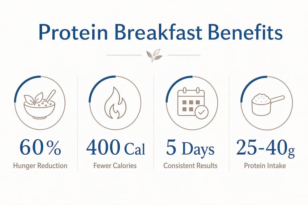Infographic highlighting protein breakfast key benefits