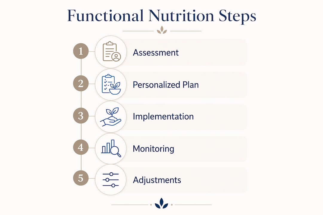 Infographic showing steps of functional nutrition
