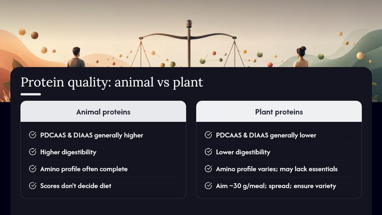Comparison of protein quality scores PDCAAS and DIAAS