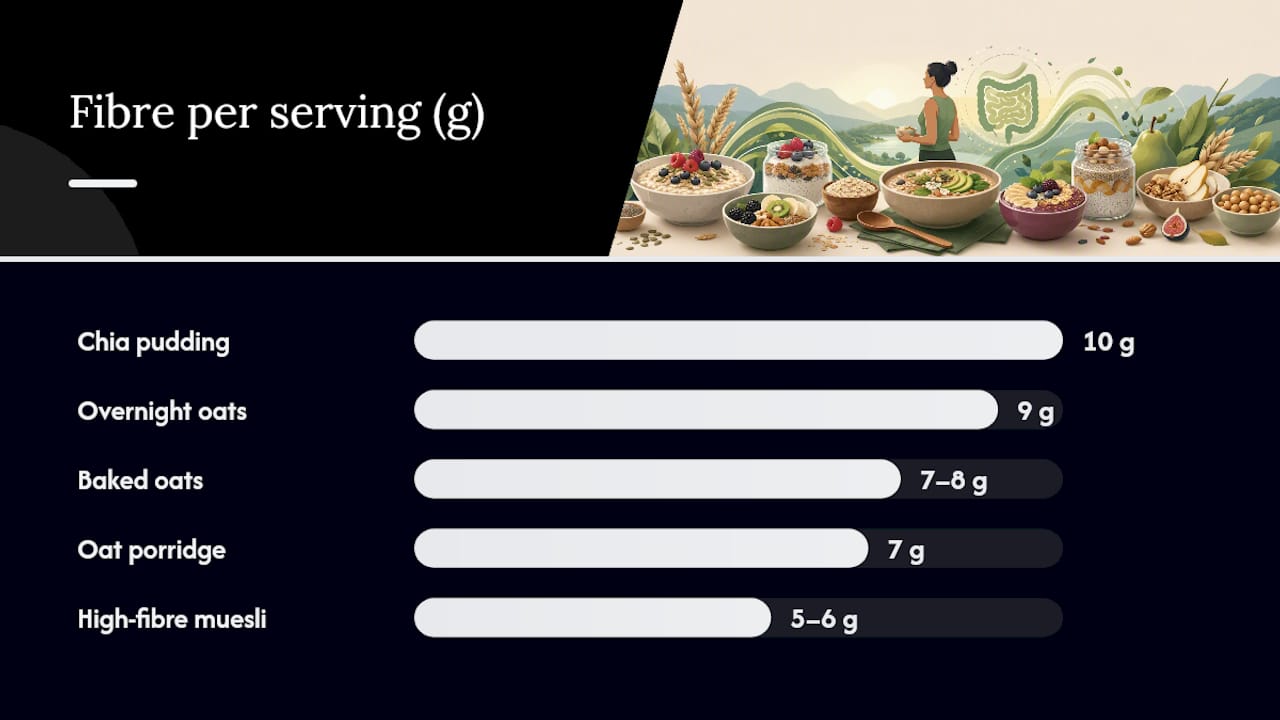 Fibre content comparison across breakfast ideas