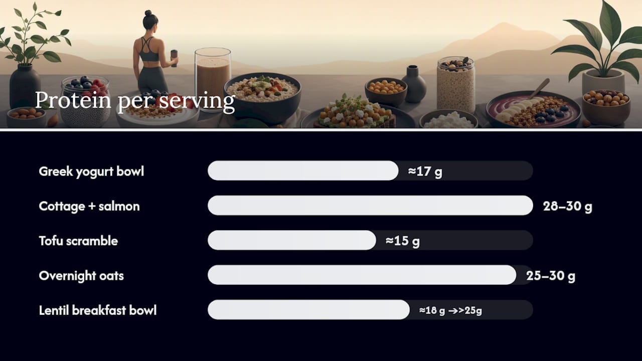 Protein content comparison of egg-free breakfast recipes