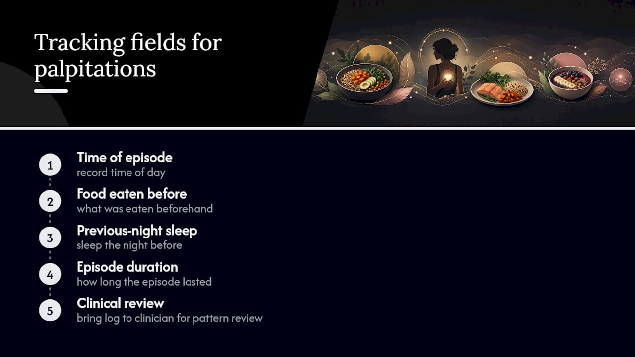 Four fields for tracking palpitations