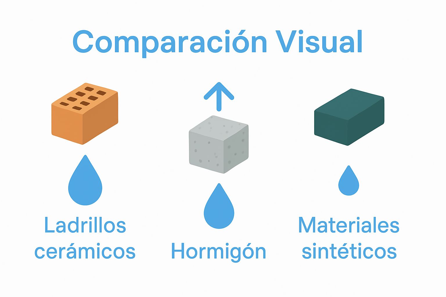 Comparing capillary absorption in brick, concrete, and synthetic materials