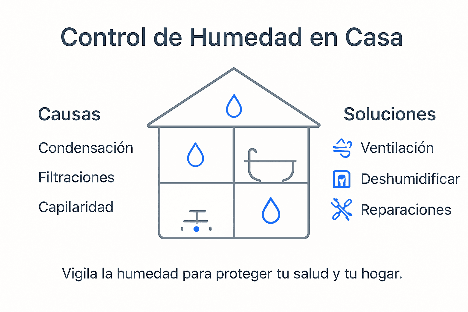 Guía visual para mantener la humedad ideal en casa
