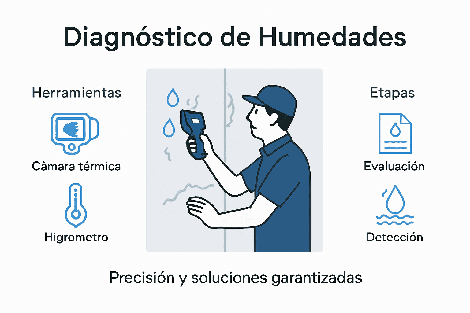 Guía visual para identificar humedades y conocer las fases más importantes del diagnóstico