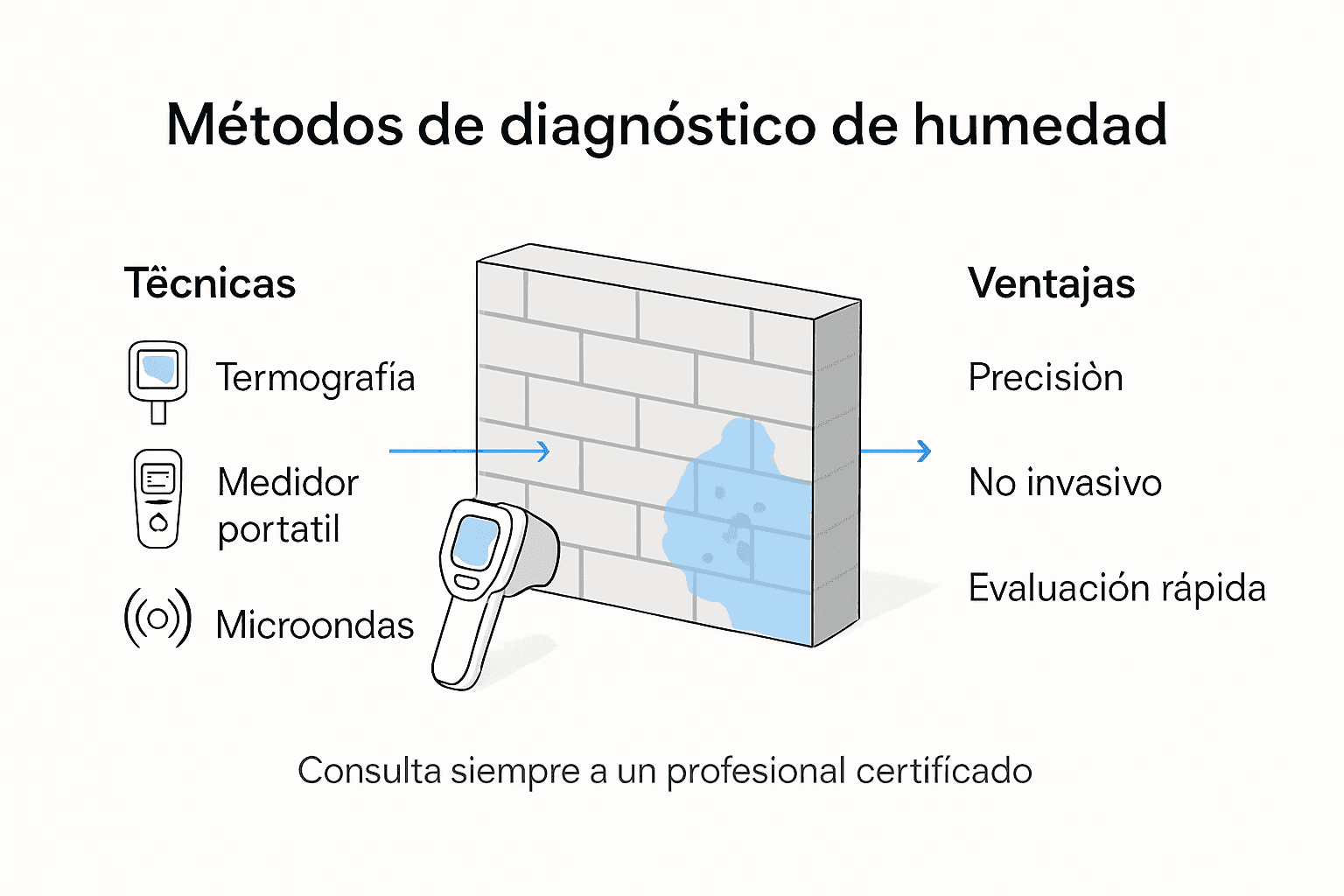 Guía visual sobre las principales técnicas para detectar y solucionar problemas de humedad