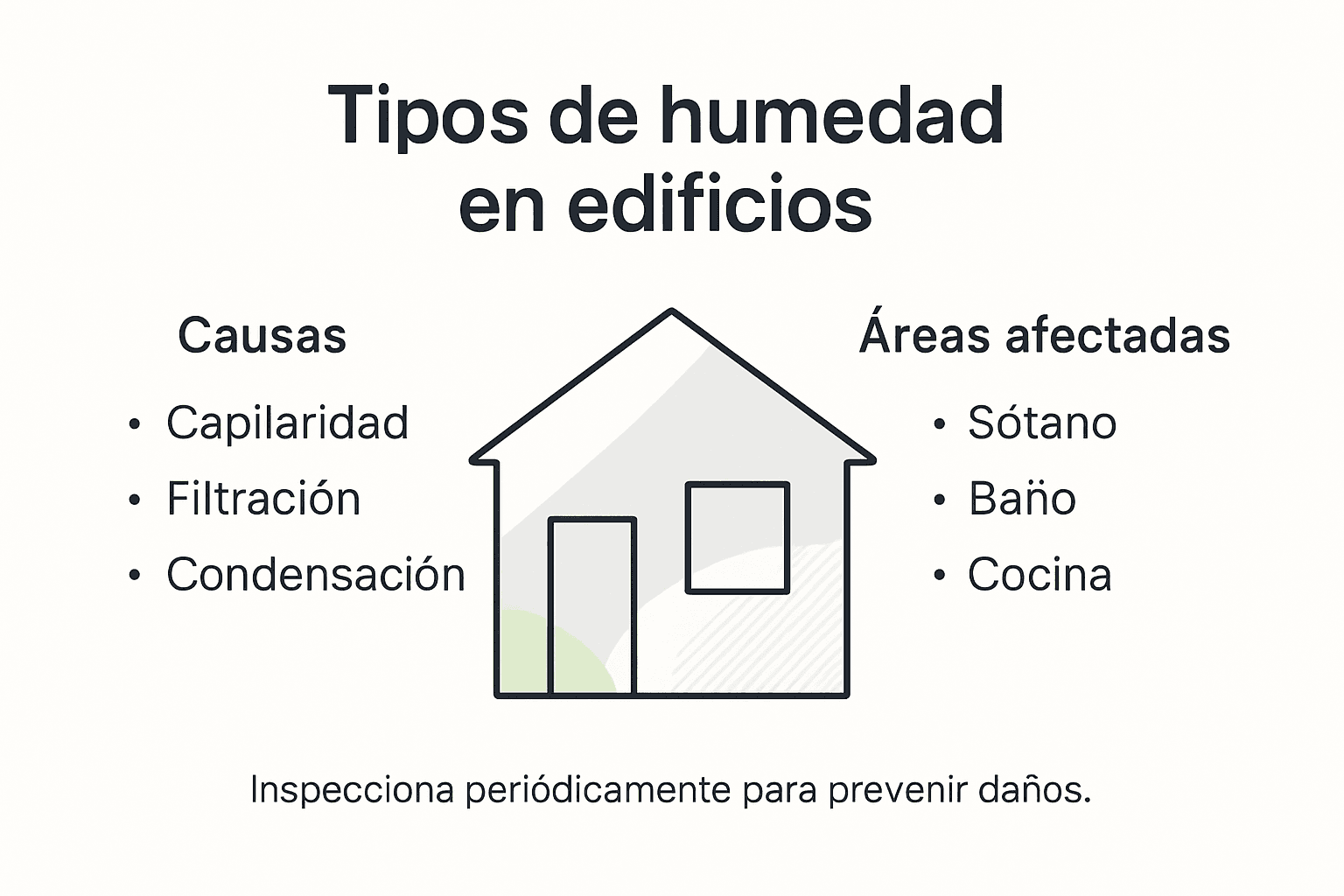 Guía visual sobre los diferentes tipos de humedad que pueden aparecer en los edificios
