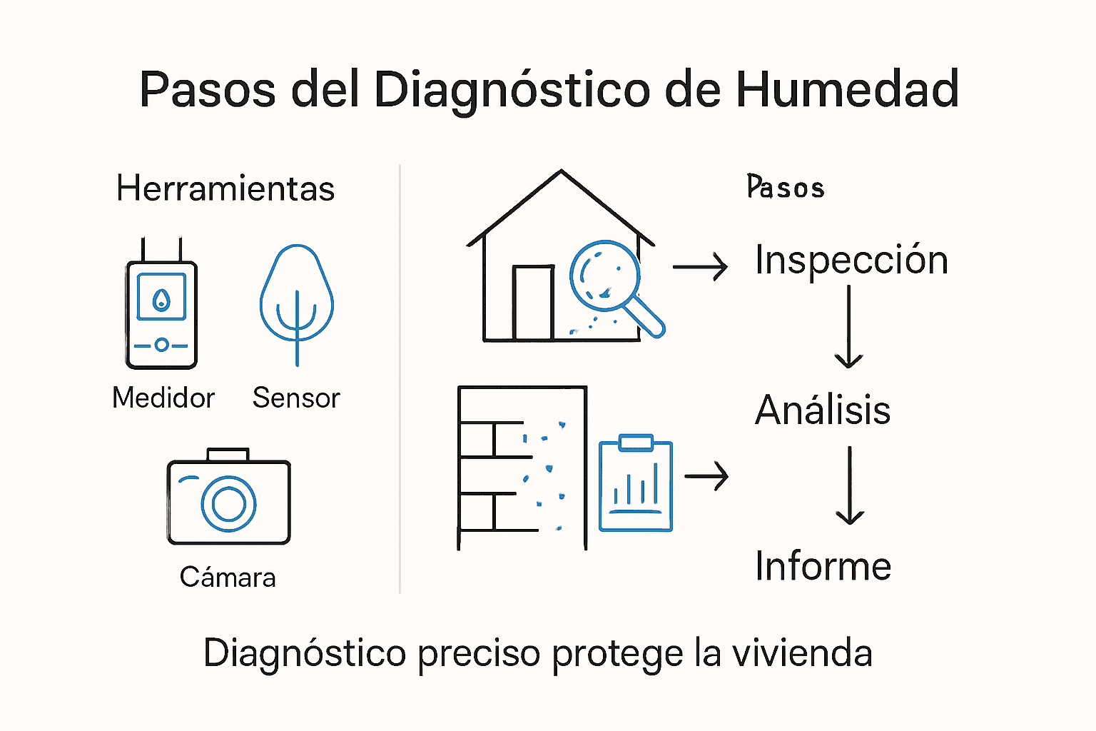 Guía visual para identificar y diagnosticar problemas de humedad en casa