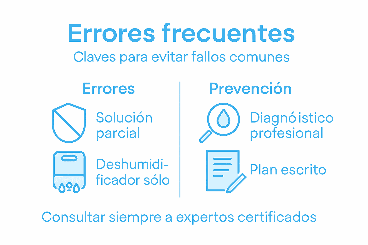 Infografía: Los errores más frecuentes al combatir la humedad en casa