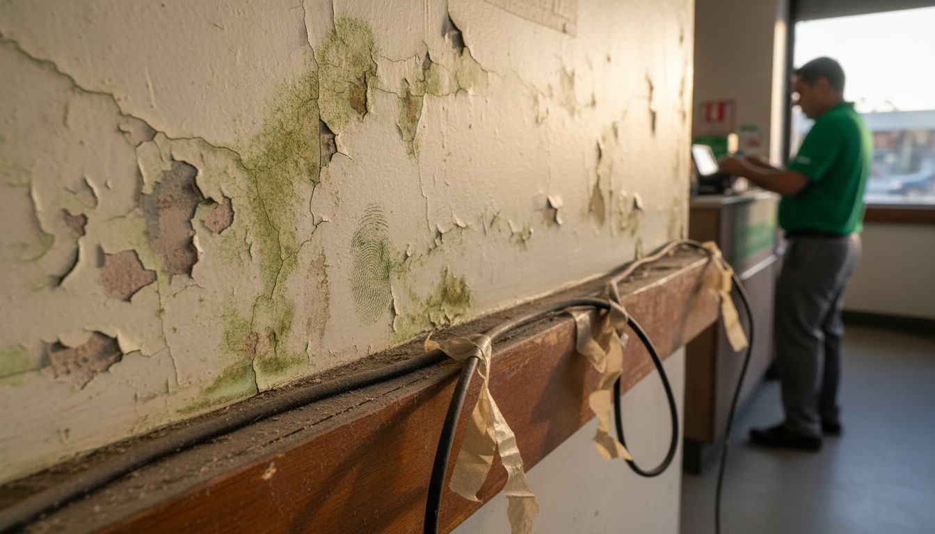 Descripción de los daños causados por la humedad en una pared interior