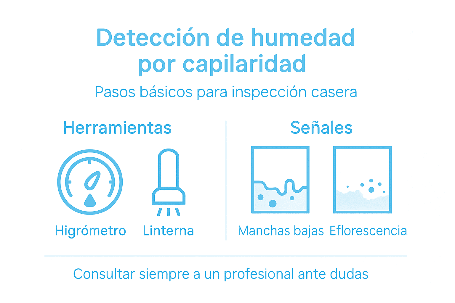Infografía: cómo identificar la humedad por capilaridad paso a paso