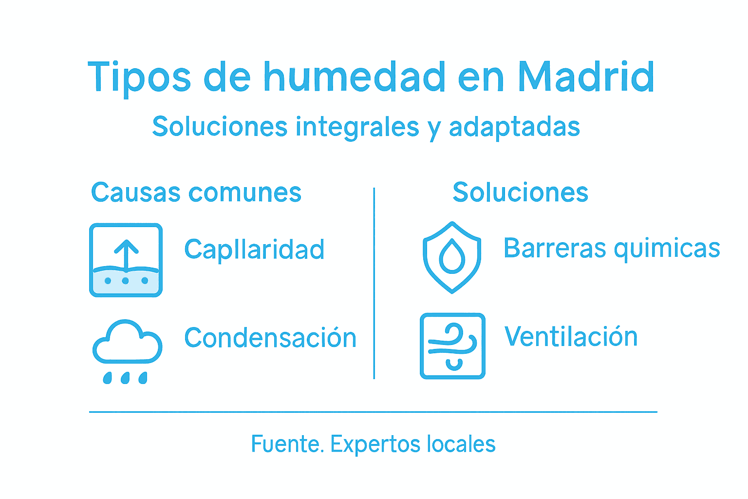 Guía visual sobre los diferentes tipos de humedad y cómo combatirlos