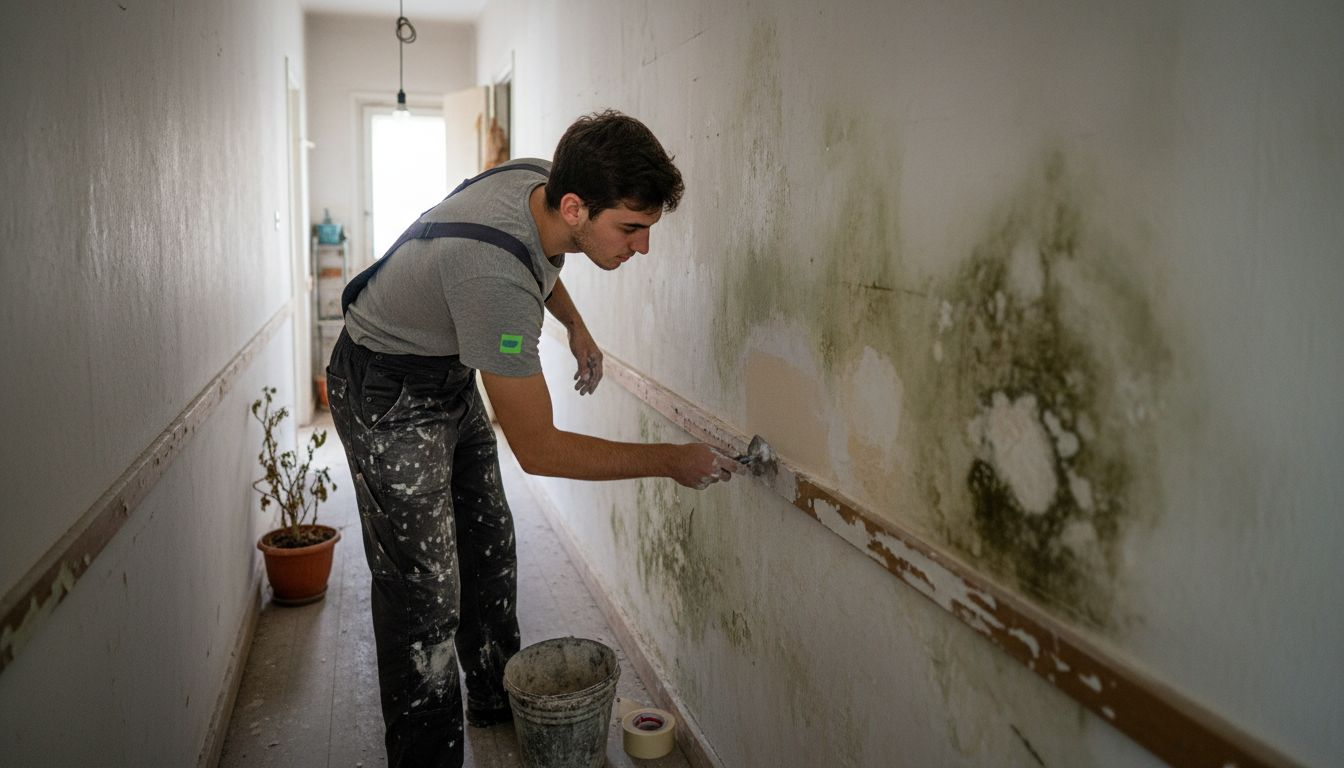 Especialista solucionando problemas de humedad en el hogar