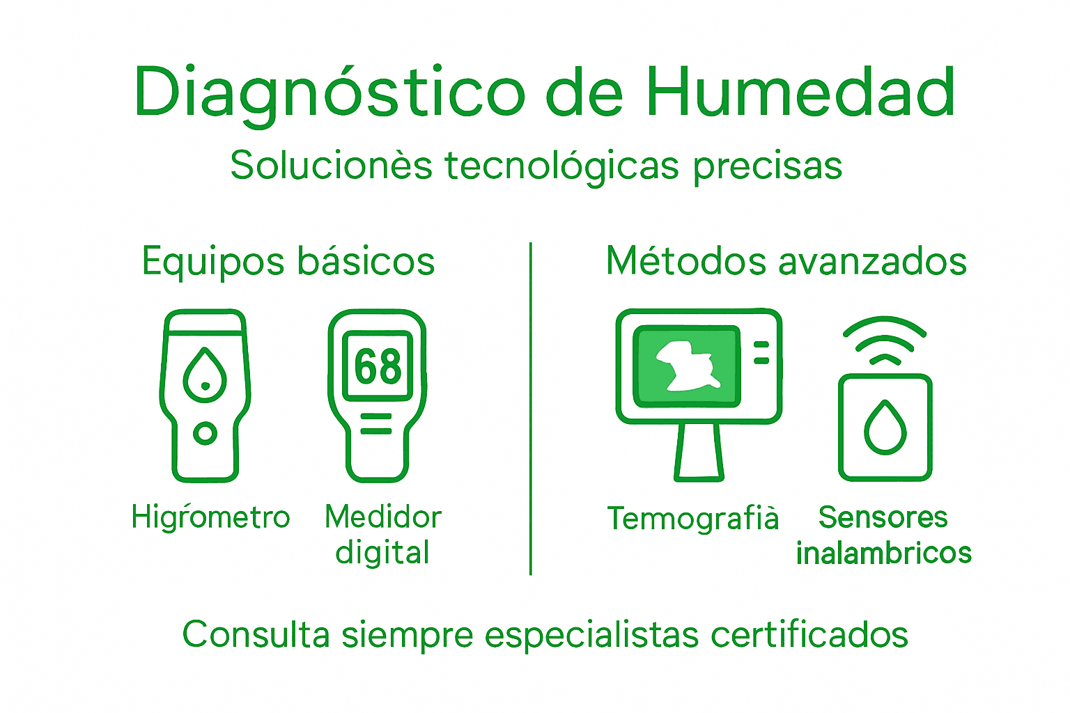 Infografía: soluciones tecnológicas para identificar problemas de humedad