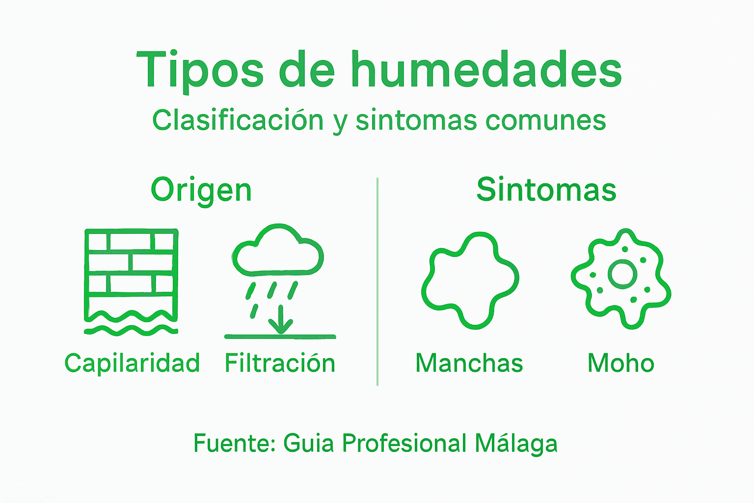 Guía visual para identificar los diferentes tipos de humedades y sus síntomas