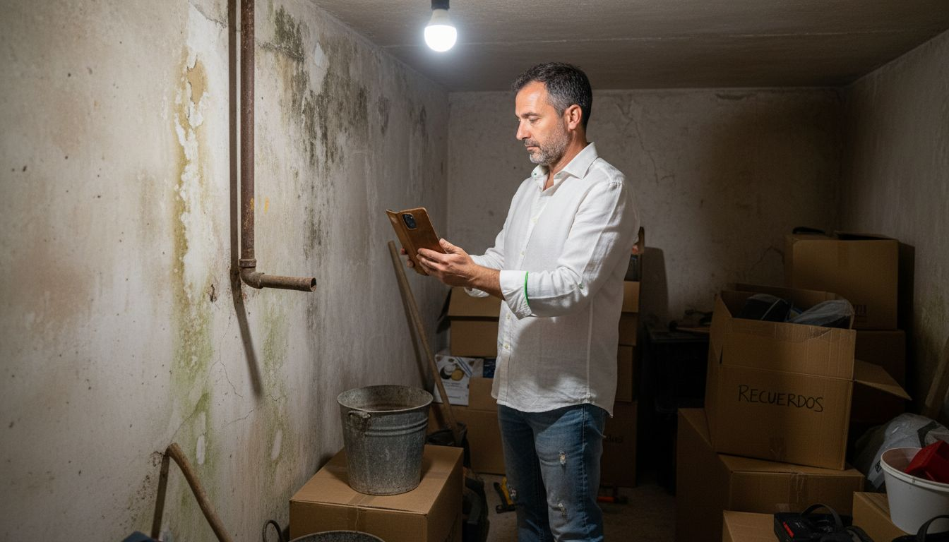 El dueño recoge pruebas de las reparaciones realizadas por filtraciones de humedad.