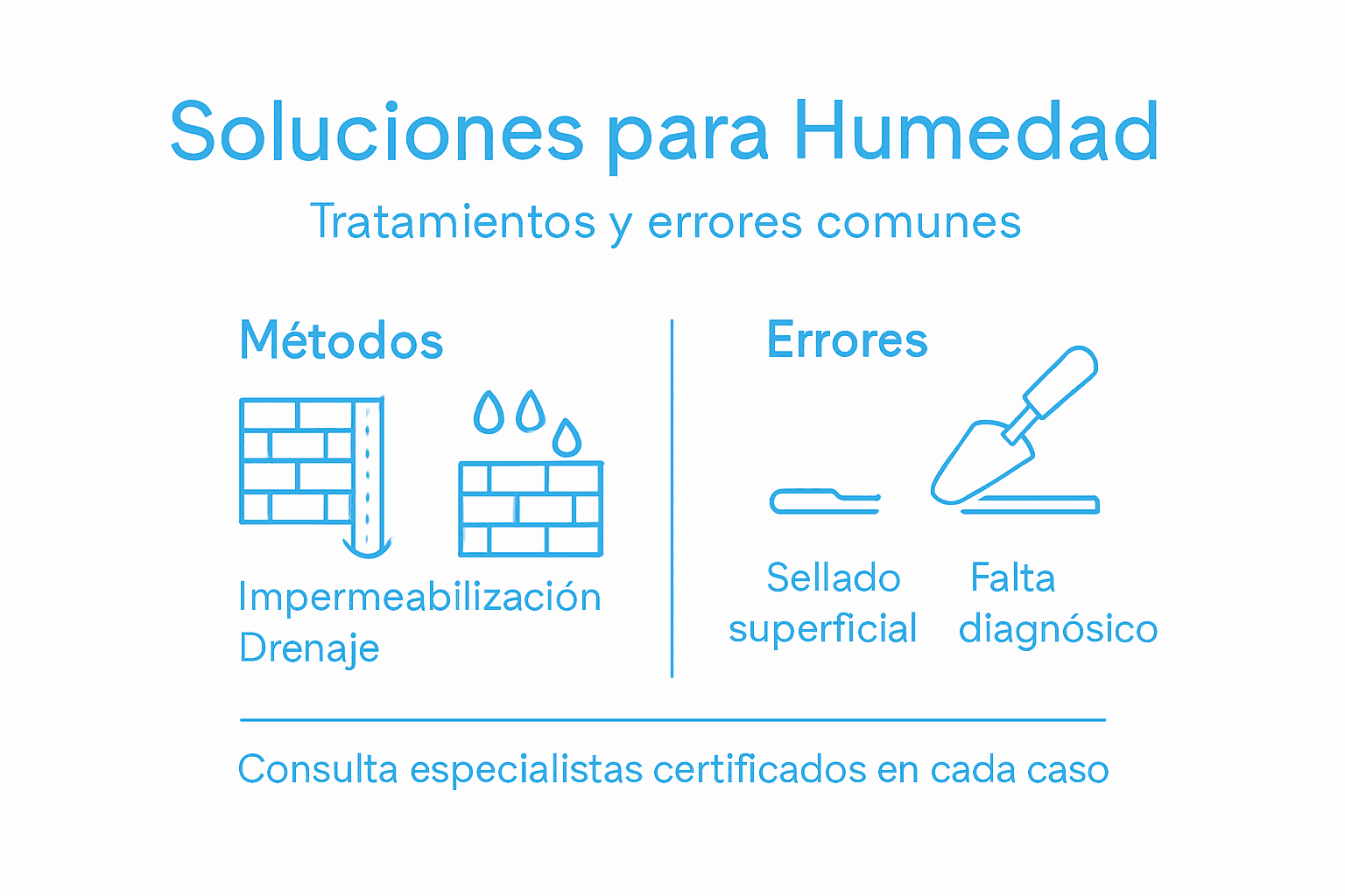 Infografía: cómo solucionar problemas de humedad en muros enterrados y errores comunes a evitar