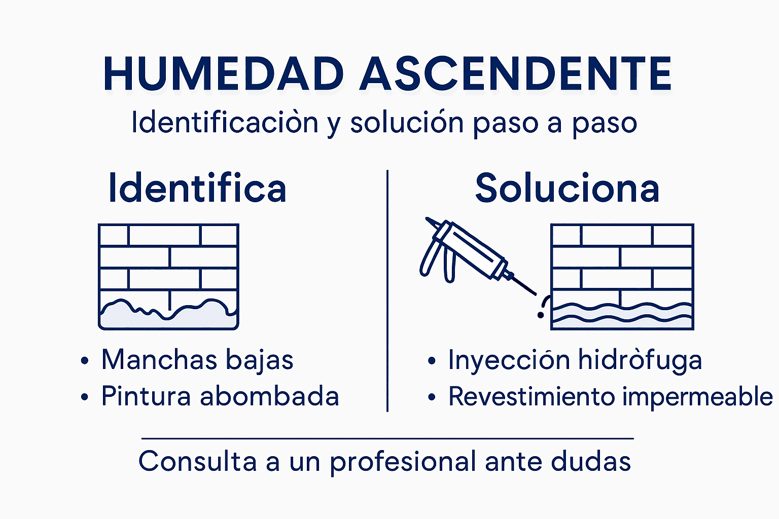 Infografía: cómo identificar y solucionar problemas de humedad por capilaridad