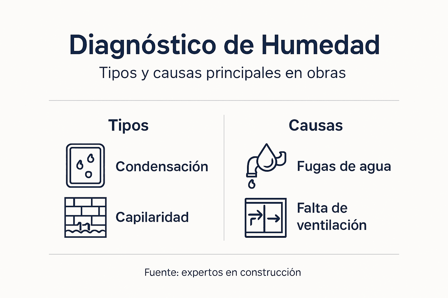 Infografía: Principales tipos de humedad y sus causas