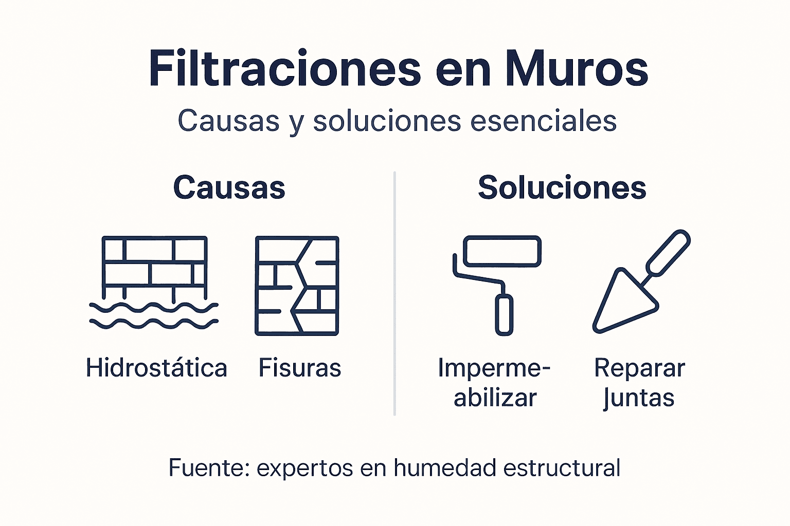 Infografía: Principales causas de las filtraciones en muros y cómo solucionarlas