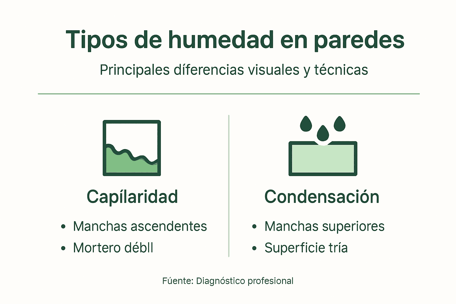 Infografía: ¿En qué se diferencian los distintos tipos de humedad?