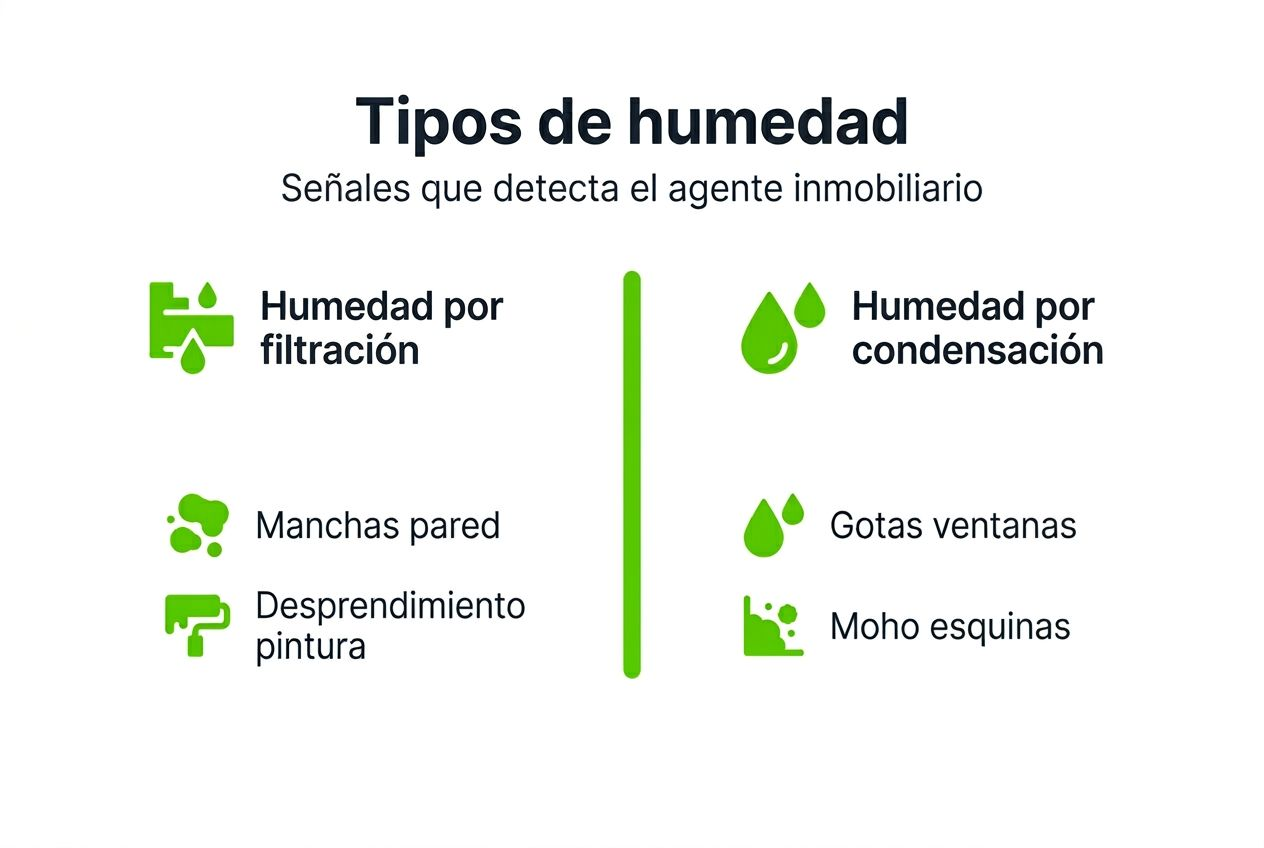 Guía visual sobre las distintas clases de humedad y cómo identificarlas