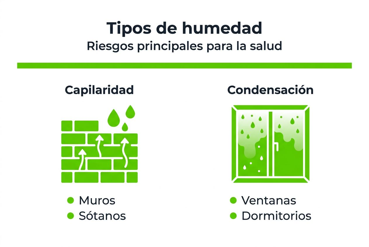 Infografía: conoce los diferentes tipos de humedad y cómo afectan a tu salud