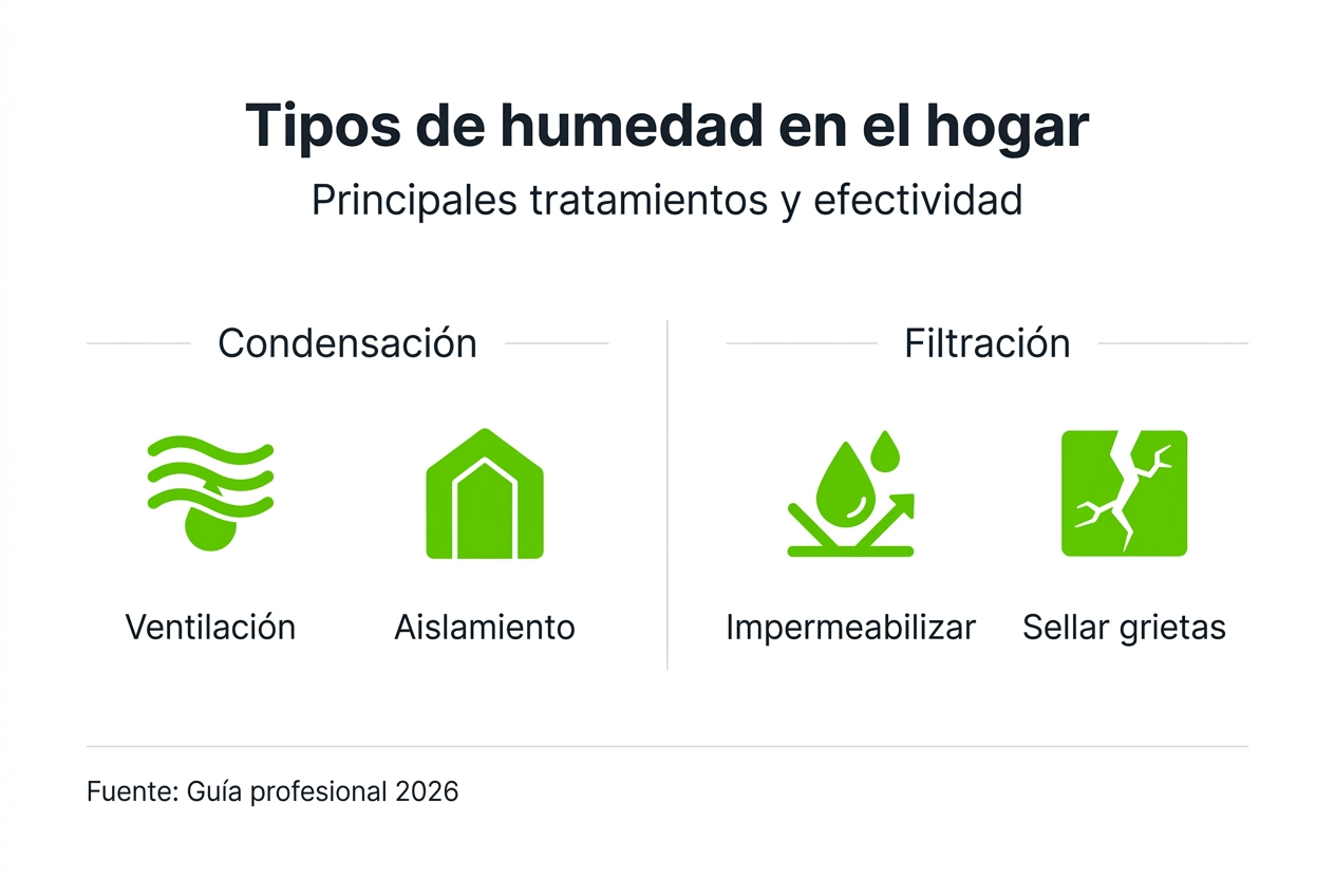 Guía visual de soluciones para la humedad en el hogar