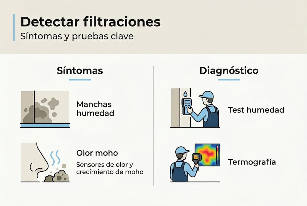 Guía visual para identificar y diagnosticar filtraciones: síntomas clave a tener en cuenta