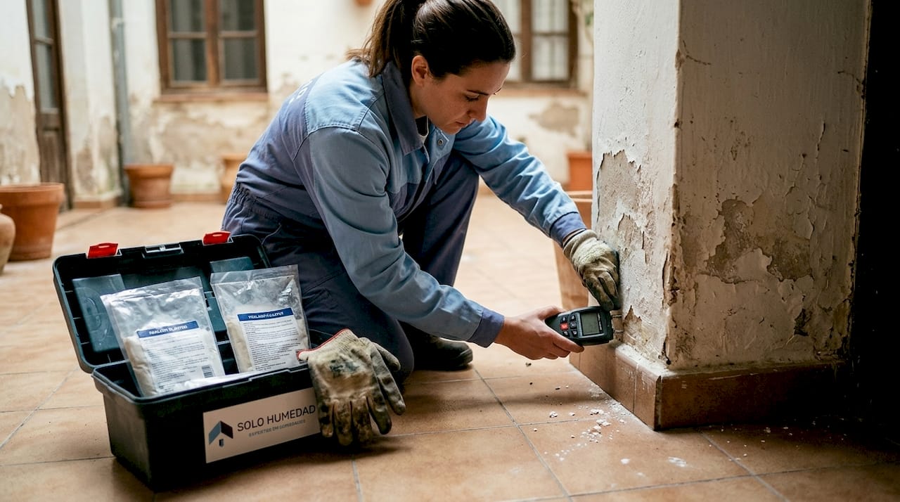 Método para verificar la humedad en paredes de viviendas