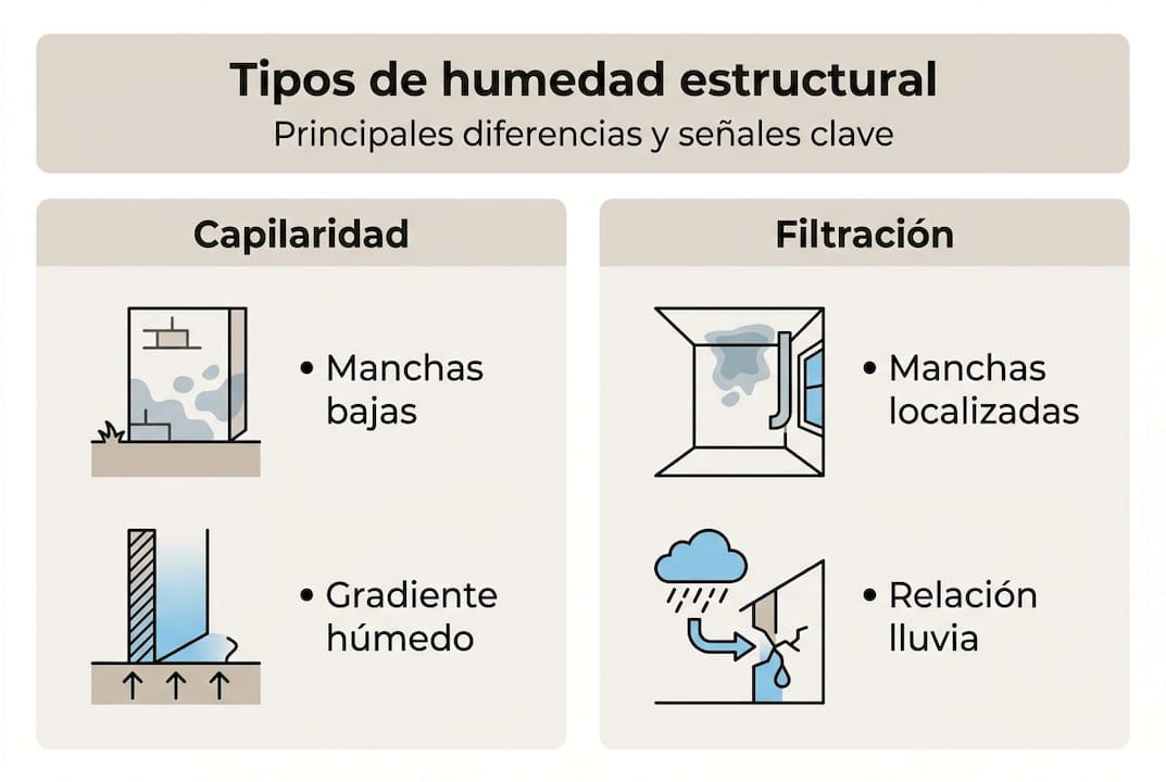 Guía visual sobre las distintas formas de humedad en las estructuras
