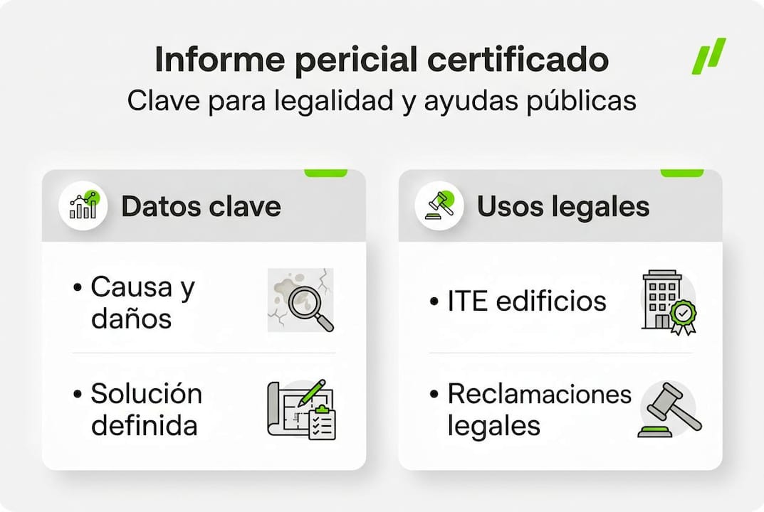 Resumen gráfico del informe pericial certificado