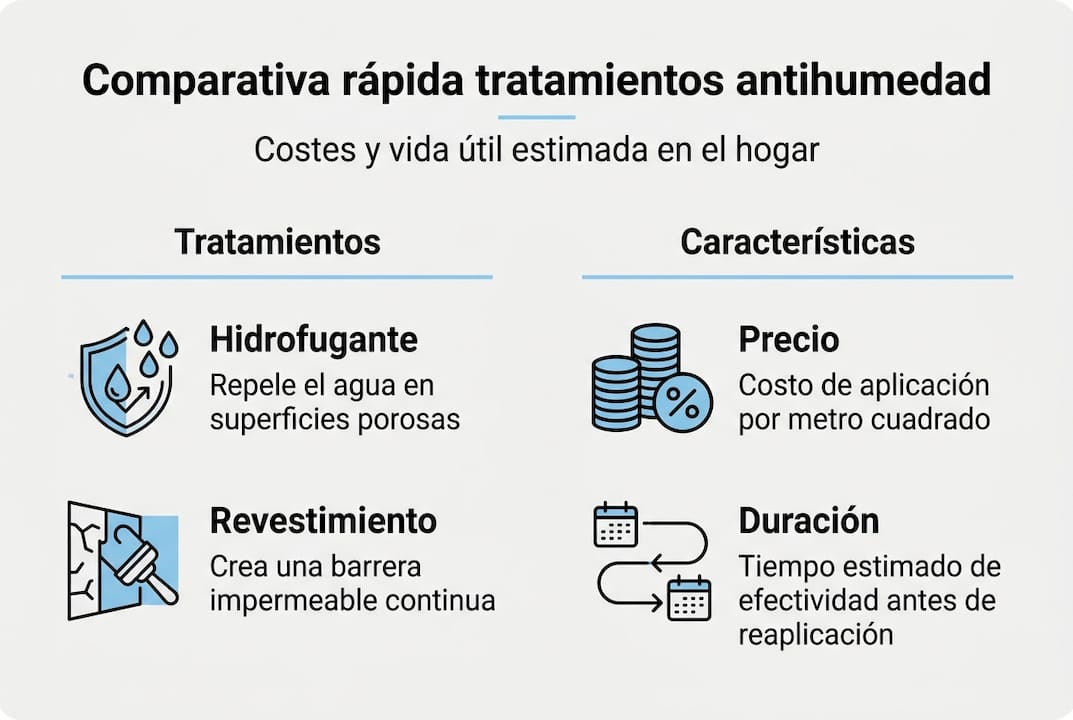 Infografía: ¿Cuánto cuesta y cuánto tarda un tratamiento contra la humedad?