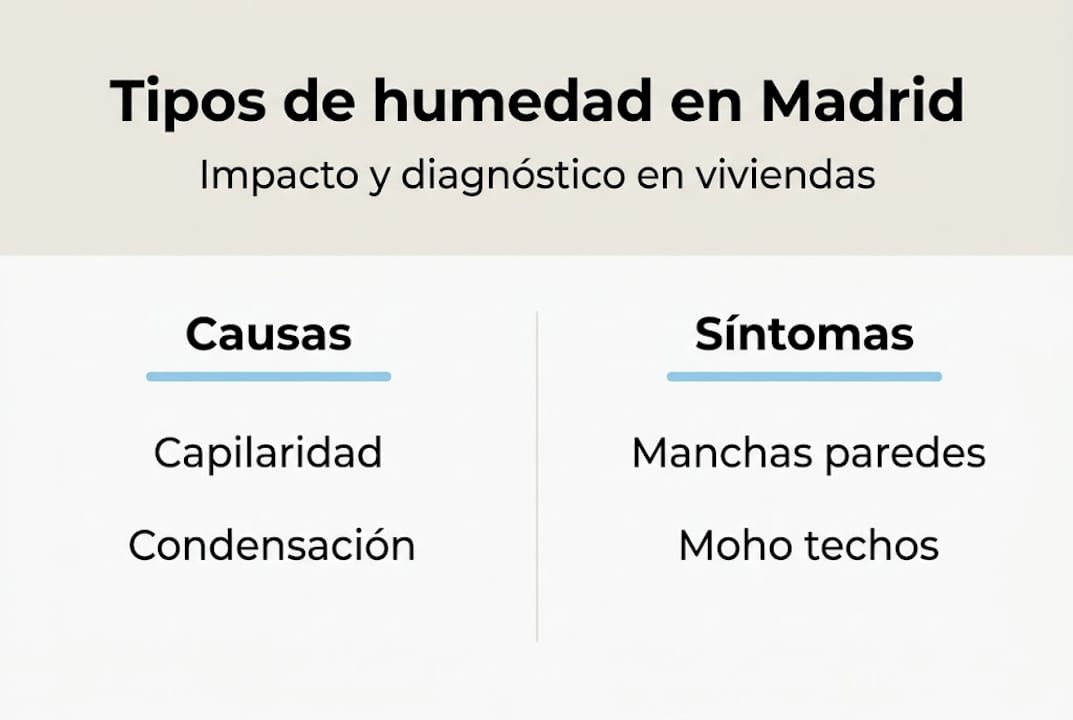Guía visual sobre los distintos tipos de humedad que pueden aparecer en casa