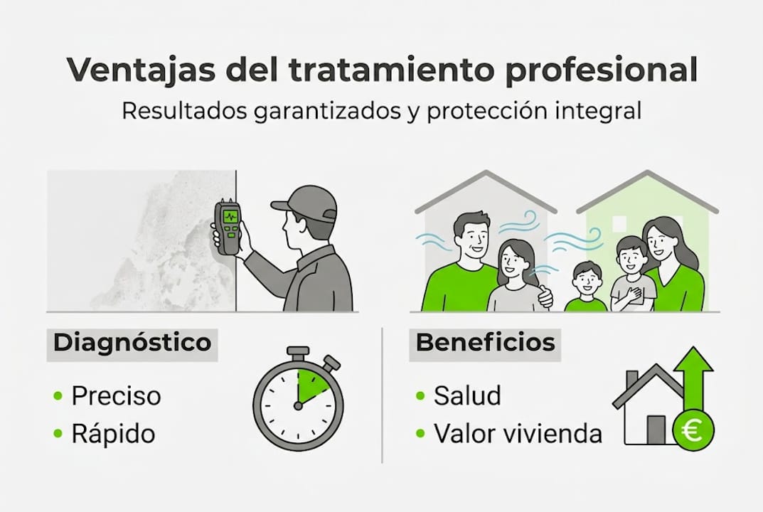 Infografía: Ventajas de optar por un tratamiento profesional contra la humedad