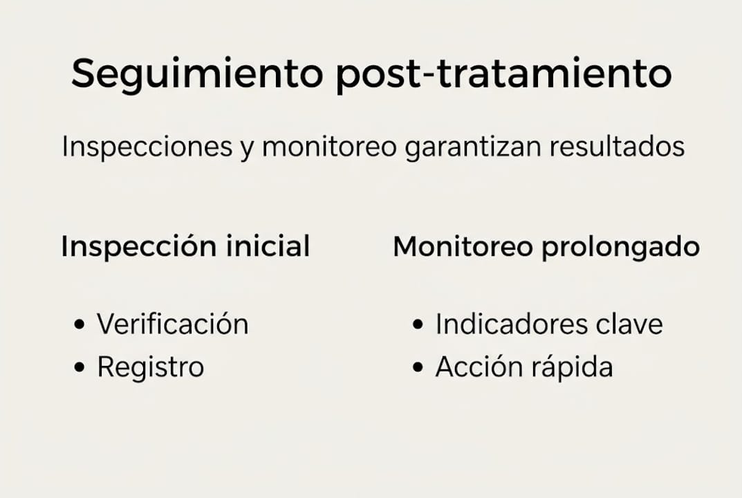 Guía visual para el control y seguimiento de la humedad después del tratamiento