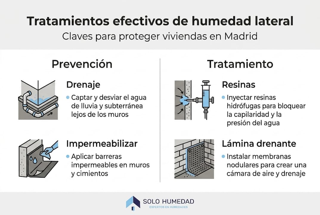 Infografía: cómo combatir las humedades en paredes laterales