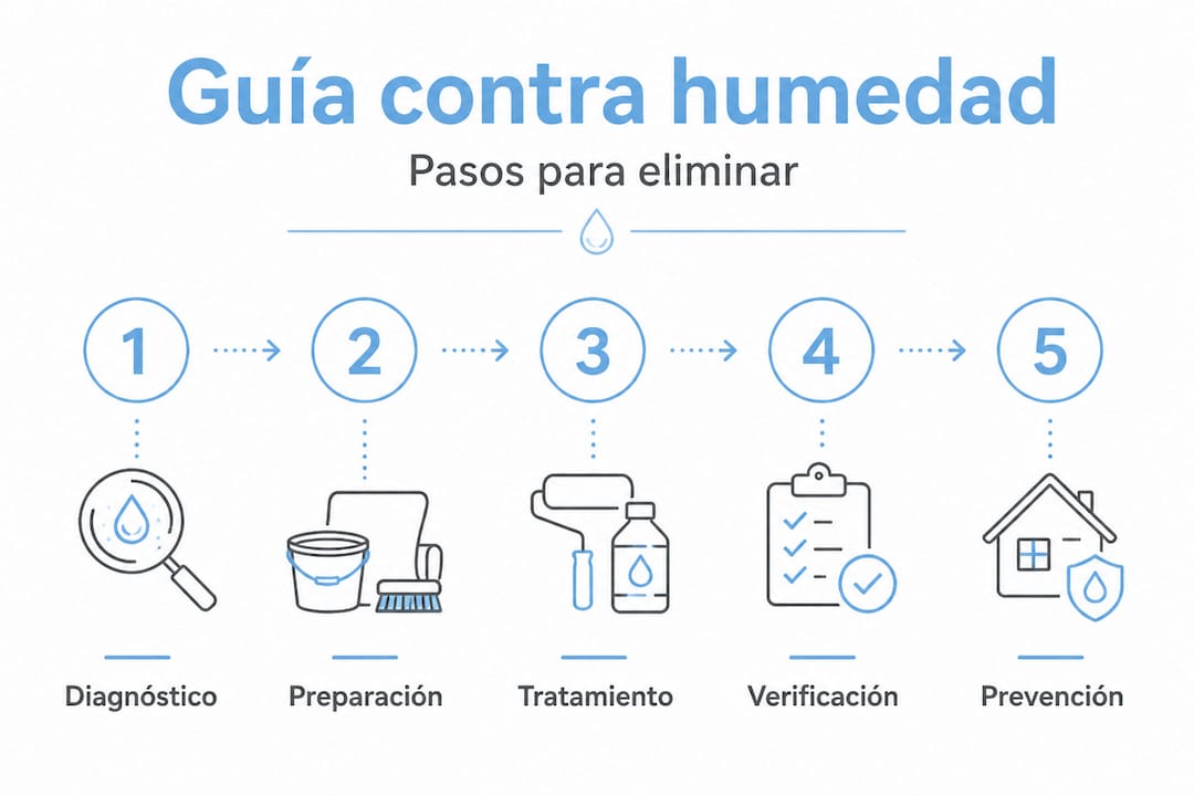 Infografía con recomendaciones para eliminar la humedad en el hogar