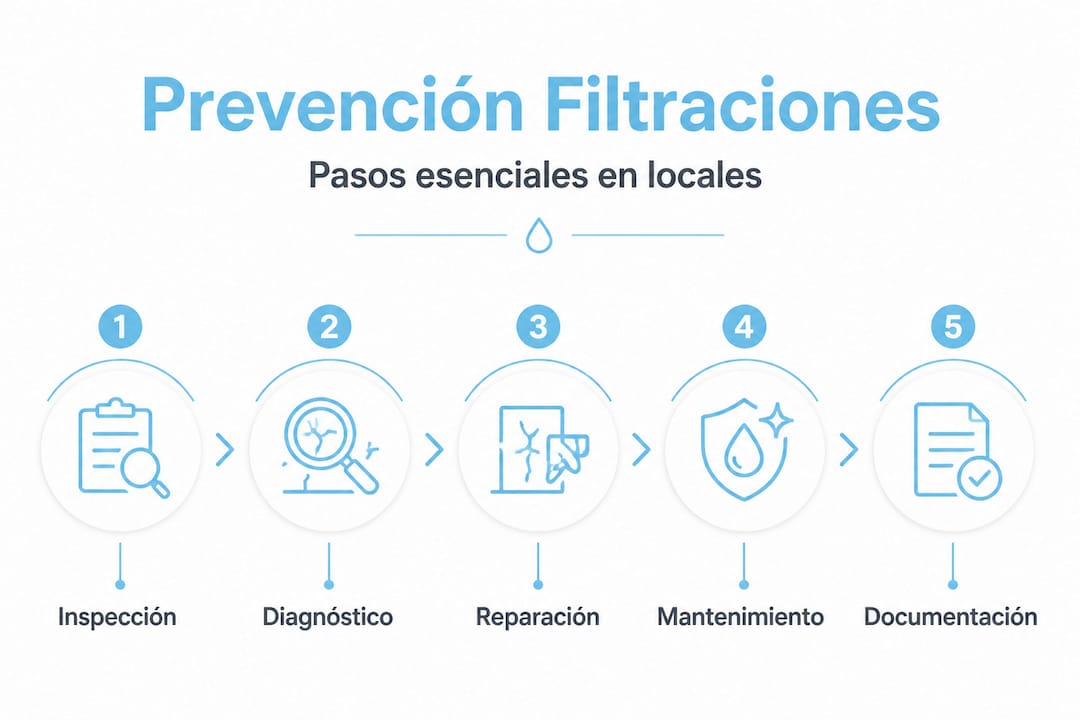 Guía visual para evitar humedades y filtraciones en comercios